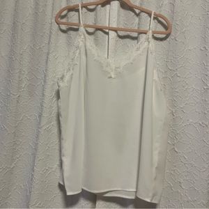 Plus Size White Lace Tank Top